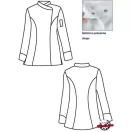 Női szakácskabát - fekete-pink, rövid ujjú