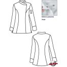 Női szakácskabát - fekete-pink, rövid ujjú