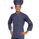 Denim chef jacket - with removable silver buttons