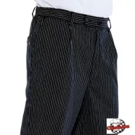 Chef nadrág - fekete alapon vékony fehér csíkokkal