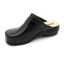 LEON Confort női bőr klumpa csúszásmentes talppal - fekete színben