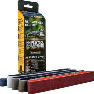  Abrasive belt set for larger knife sharpening machines
