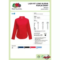Női hosszú ujjú blúz - Fruit of The Loom, poplin, fekete