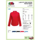 Női hosszú ujjú blúz - Fruit of The Loom, poplin, fekete