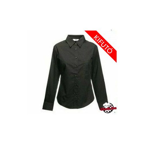 Women's long-sleeved blouse - Fruit of The Loom, poplin, black