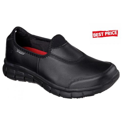 Skechers - RELAXED FIT - női bőrcipő - FEKETE