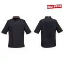 MeshAir Pro rövidujjú patentos szakácskabát - FEKETE