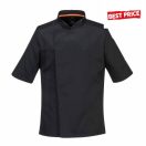 MeshAir Pro rövidujjú patentos szakácskabát - FEKETE
