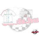 Szakácskabát - fekete, rövid ujjú, kétsoros patentos