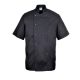 Chef jacket - black, short-sleeved, double-row press buttons