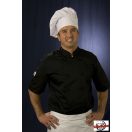 Szakácskabát - fekete, rövid ujjú, gombos