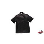 Szakácskabát - fekete, rövid ujjú, gombos