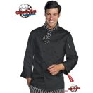 Szakácskabát - fekete, hosszú ujjú