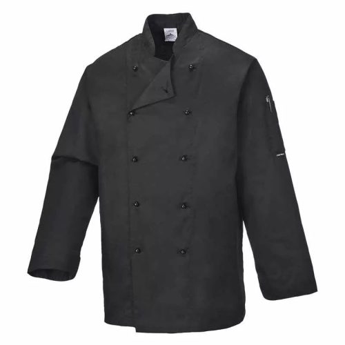 Chef jacket - black, long-sleeved