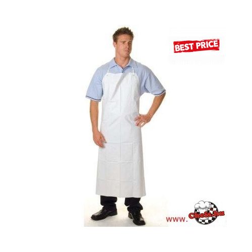 Acid-resistant PVC apron - white