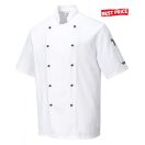 Szakácskabát - fehér, rövid ujjú cukrászkabát