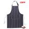 Dark blue-white striped bib apron
