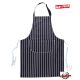 Dark blue-white striped bib apron