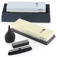   Fenőkő készlet | EXPERT TOP | #240/1000 + #3000/10000 | 2 db kétoldalú fenőkő + Állvány + Élszögtartó + Gyémánt fenőkőtisztító + Pipetta