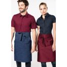 Fekete kenguru zsebes szakács vagy felszolgáló kötény