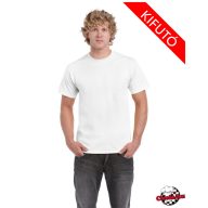 GILDAN - fehér környakú póló