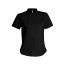 Női fekete rövidujjú blúz - streccs puplin
