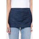 Rövid fekete bárkötény 5 zsebbel