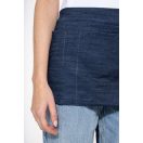 Rövid fekete bárkötény 5 zsebbel