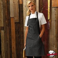 Black denim apron with 4 pockets
