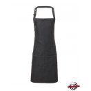 Black denim apron with 4 pockets
