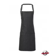 Black denim apron with 4 pockets