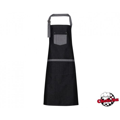 Contrasting, black, bib apron