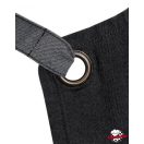 Contrasting, black, bib apron