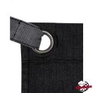 Contrasting, black denim apron