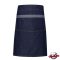 Contrasting, indigo blue denim apron
