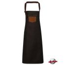 Négyféle színállásban kapható farmer, víztaszító, melles kötény, Black/Tan denim