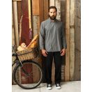 Szürke, patentos, farmer szakácskabát - KIFUTÓ