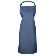 Indigo blue denim apron - without pockets