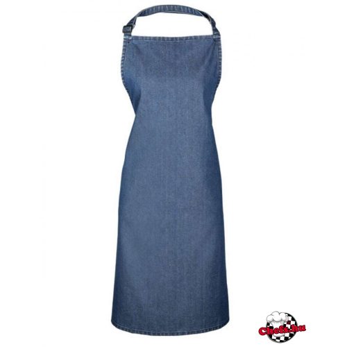 Indigo blue denim apron - without pockets