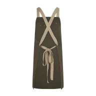 Canvas mellrészes kötény - Oliva/beige