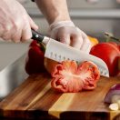 Classic IKON Santoku knife, serrated edge - 17 cm