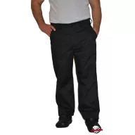   Szakácsnadrág - fekete, gombos-cipzáras, 50% pamut - 50 PES