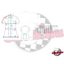 Női szakácskabát, cukrászkabát - bordó paszpól díszítéssel