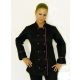 Women's chef jacket - black, long-sleeved, with pink piping